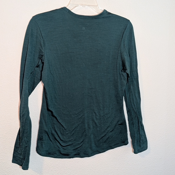 Segments Size Small Women's Green Long Sleeve Top 100% Merino Wool - Picture 2 of 5